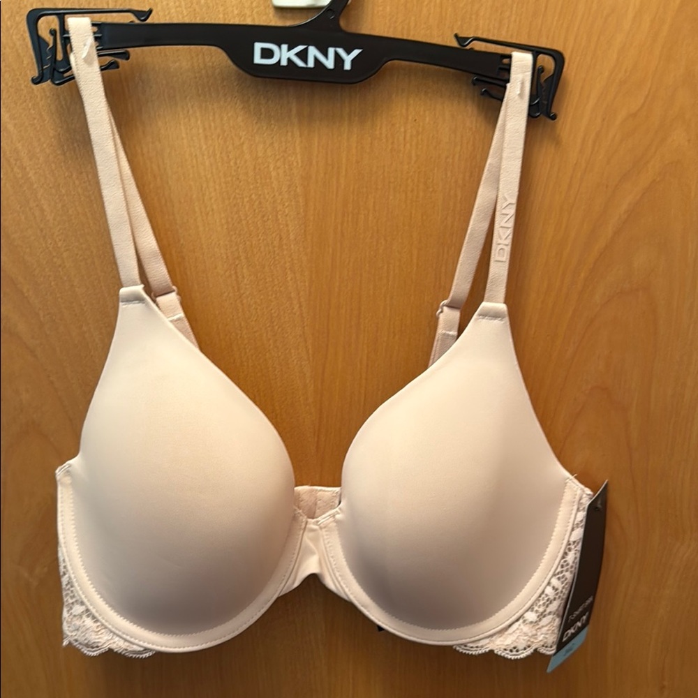 DKNY Cream Everyday Bra with Adjustable Straps and Lace Details